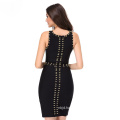 Sleeveless Bandage Dress Black Dress Split Dress